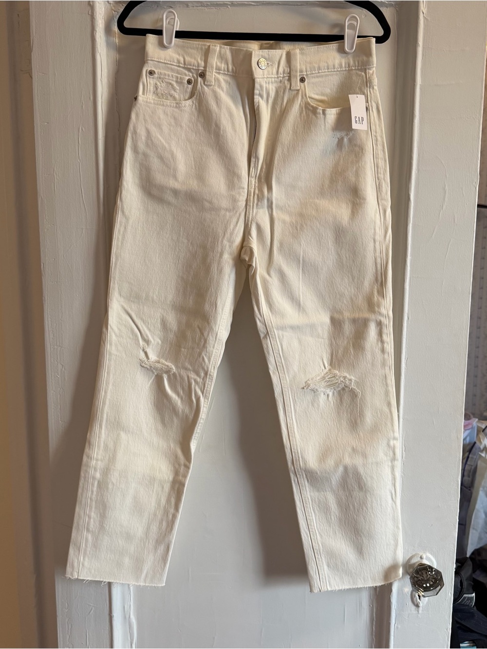GAP Cream High Rise Cheeky Straight Jeans NWT